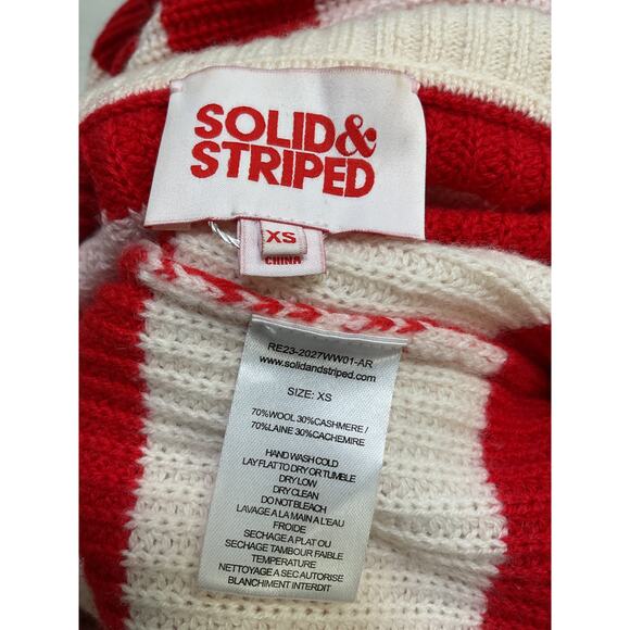 Solid & Striped 'The Adriana' Red Wool Half Zip Size XS - Picture 4 of 4